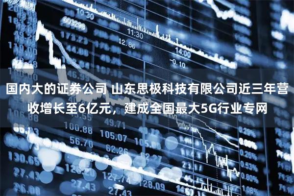 國內大的證券公司 山東思極科技有限公司近三年營收增長至6億元，建成全國最大5G行業專網