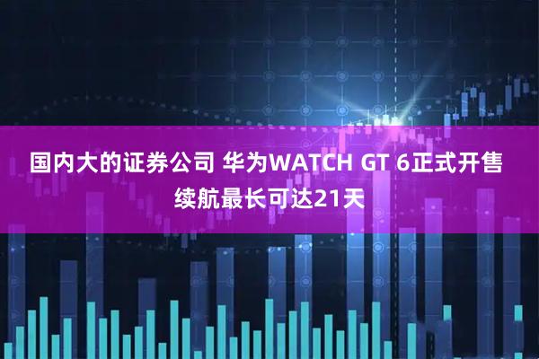 國(guó)內(nèi)大的證券公司 華為WATCH GT 6正式開售 續(xù)航最長(zhǎng)可達(dá)21天